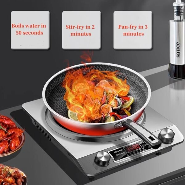 3500W high-power concave induction cooker, fast heating, suitable for all kinds of cookware - Image 4