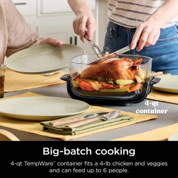 4-in-1 Portable Glass Air Fryer Cooking System - Image 4
